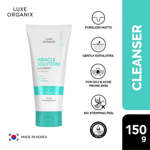 Picture of LUXE ORGANIX MIRACLE SOLUTIONS ACNE DERM+ GEL CLEANSER