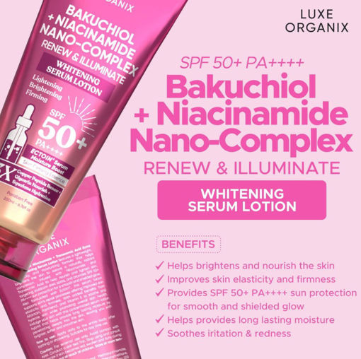 Picture of LUXE ORGANIX BAKUCHIOL+NIACINAMIDE NANO-COMPLEX SERUM LOTION