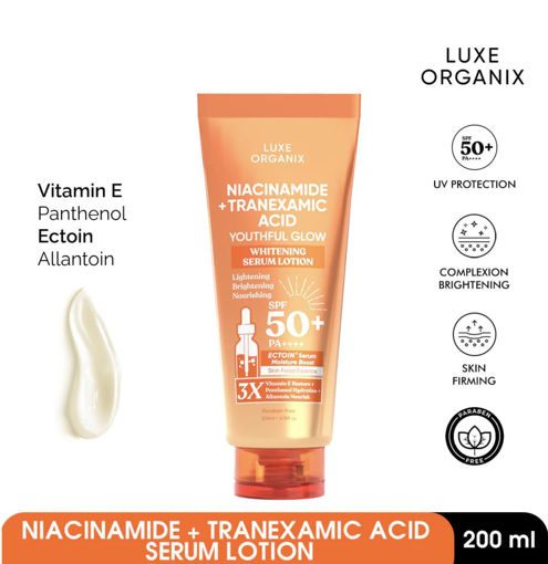 Picture of LUXE ORGANIX NIACINAMIDE + TRANEXAMIC ACID SPF50+ LOTION